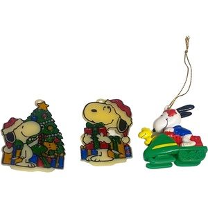 Lot of 3 PEANUTS Snoopy Christmas Figure Ornaments